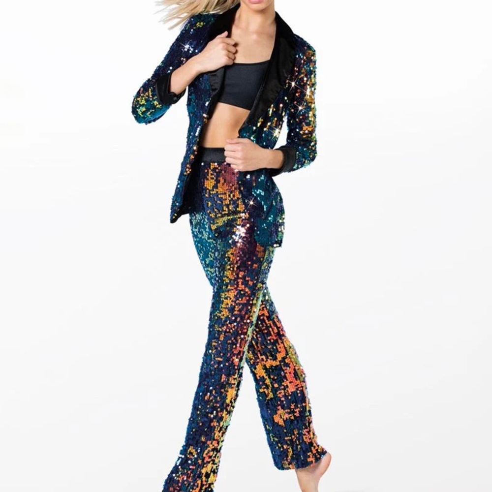 Dance Costume Sequin Multicolor Women's Pants & Jumpsuit